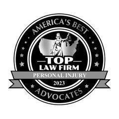 Badge of America's Best Advocates Top Law Firm Personal Injury 2023. This award was received by Big Chad Law.